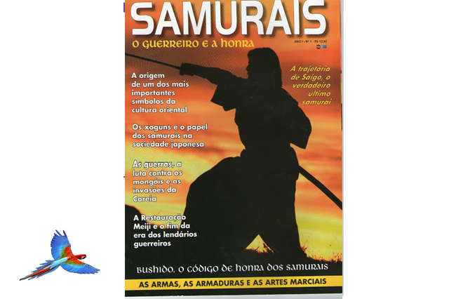 Samurai japanes warrior cover of magazine